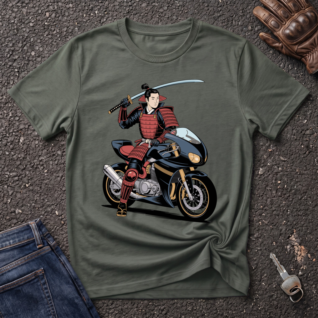 Vintage Samurai Biker  T-shirt