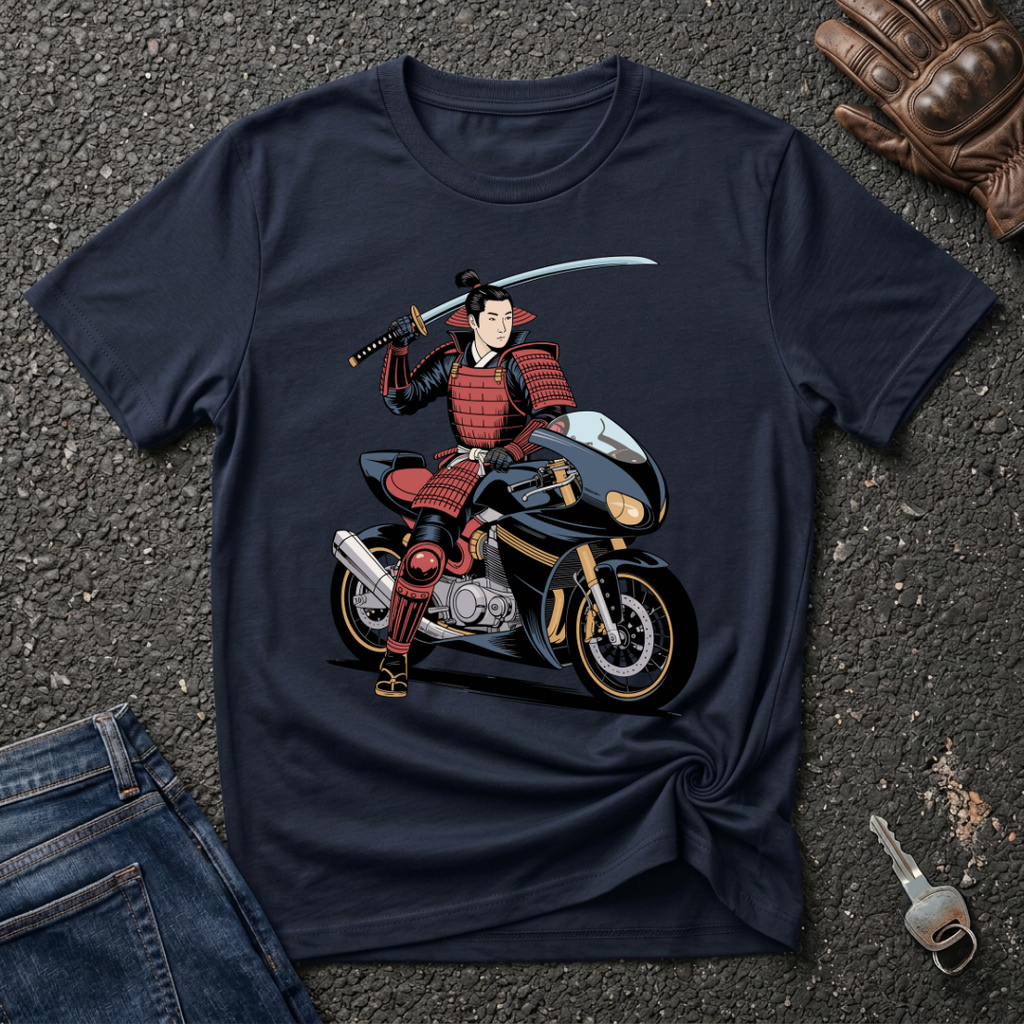 Vintage Samurai Biker  T-shirt