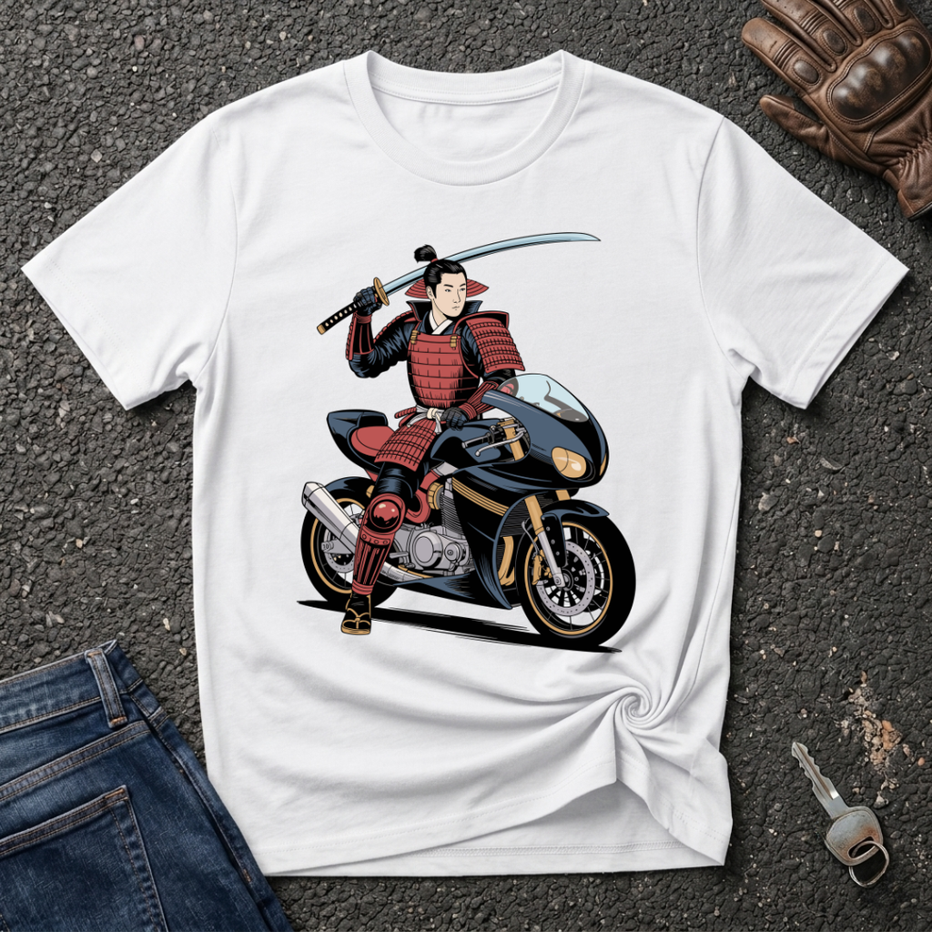 Vintage Samurai Biker  T-shirt