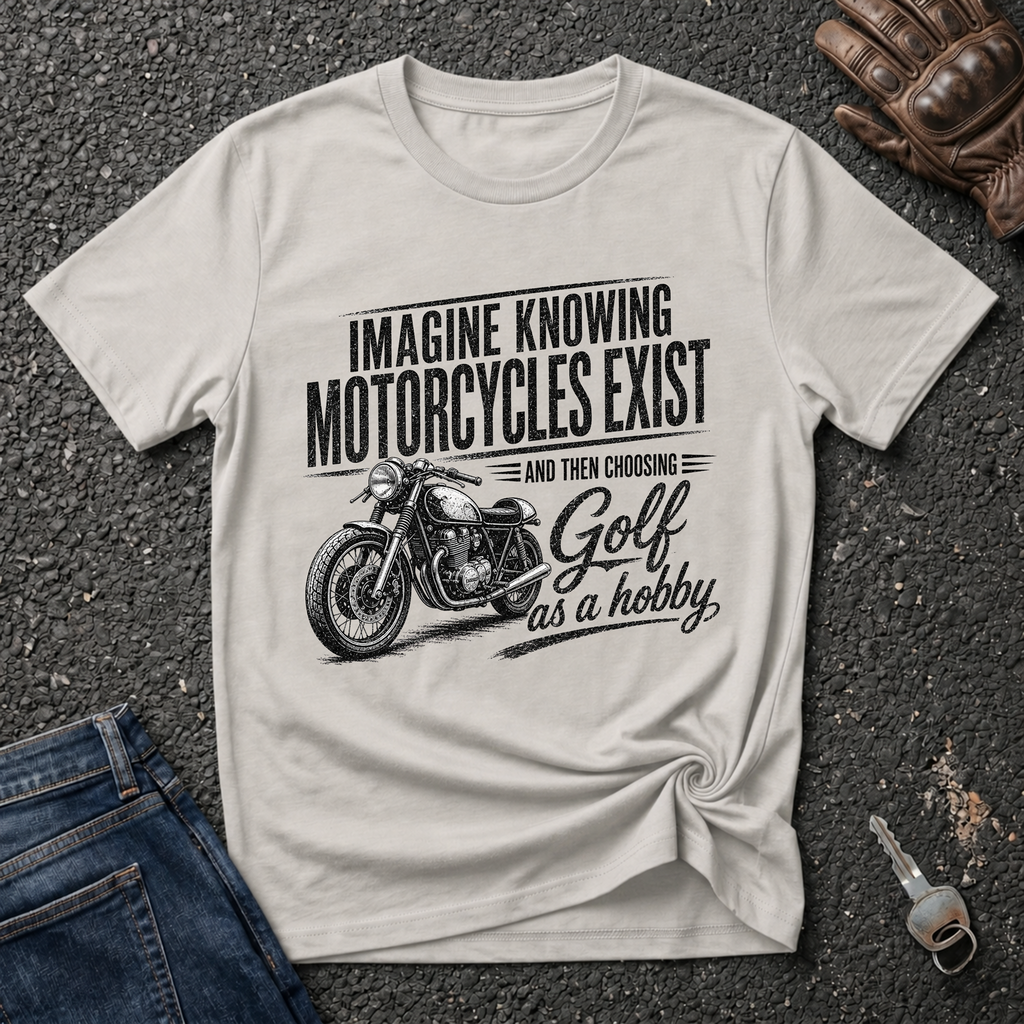 Motorcycle Golf Black T-shirt