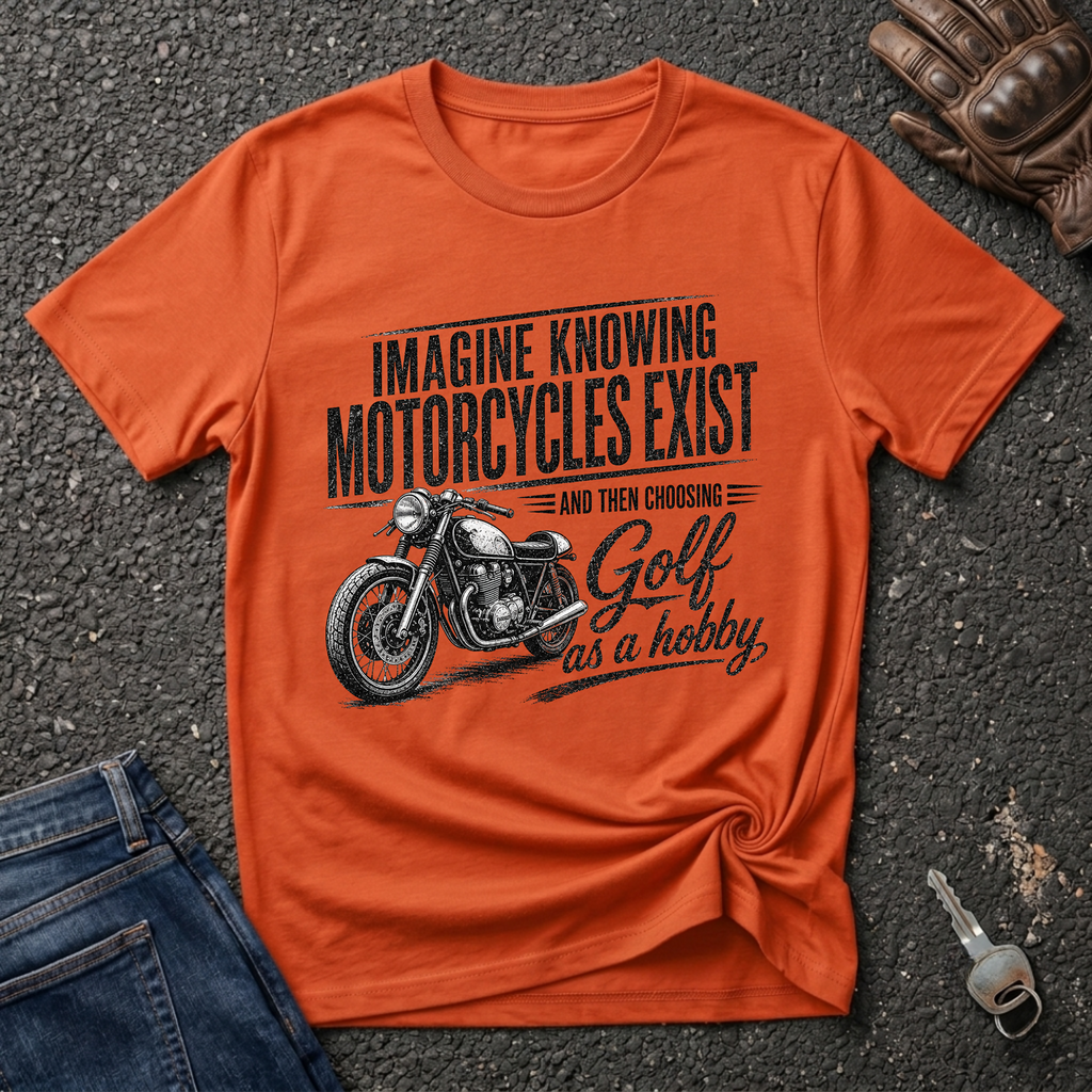 Motorcycle Golf Black T-shirt
