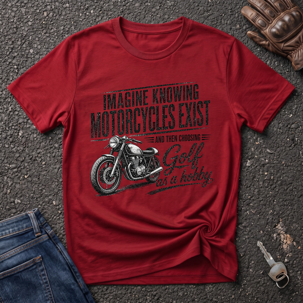 Motorcycle Golf Black T-shirt