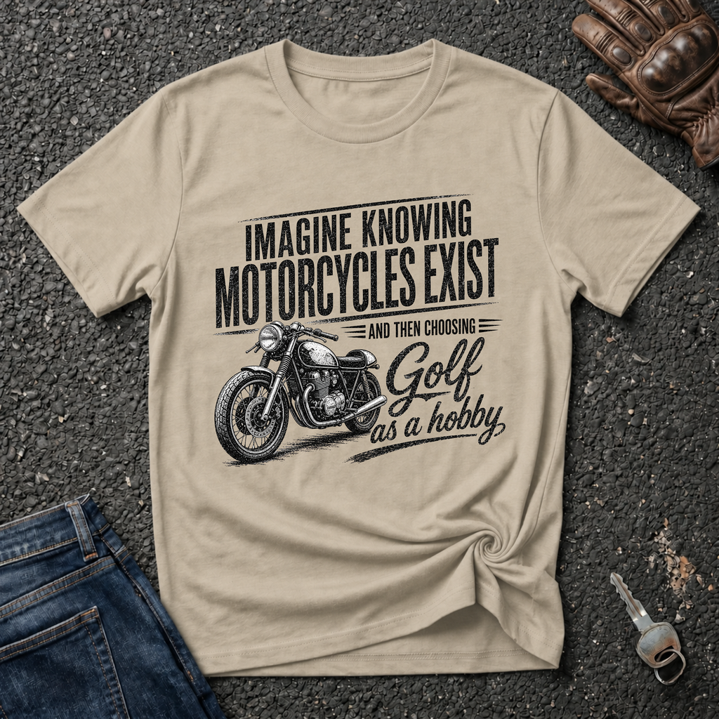 Motorcycle Golf Black T-shirt