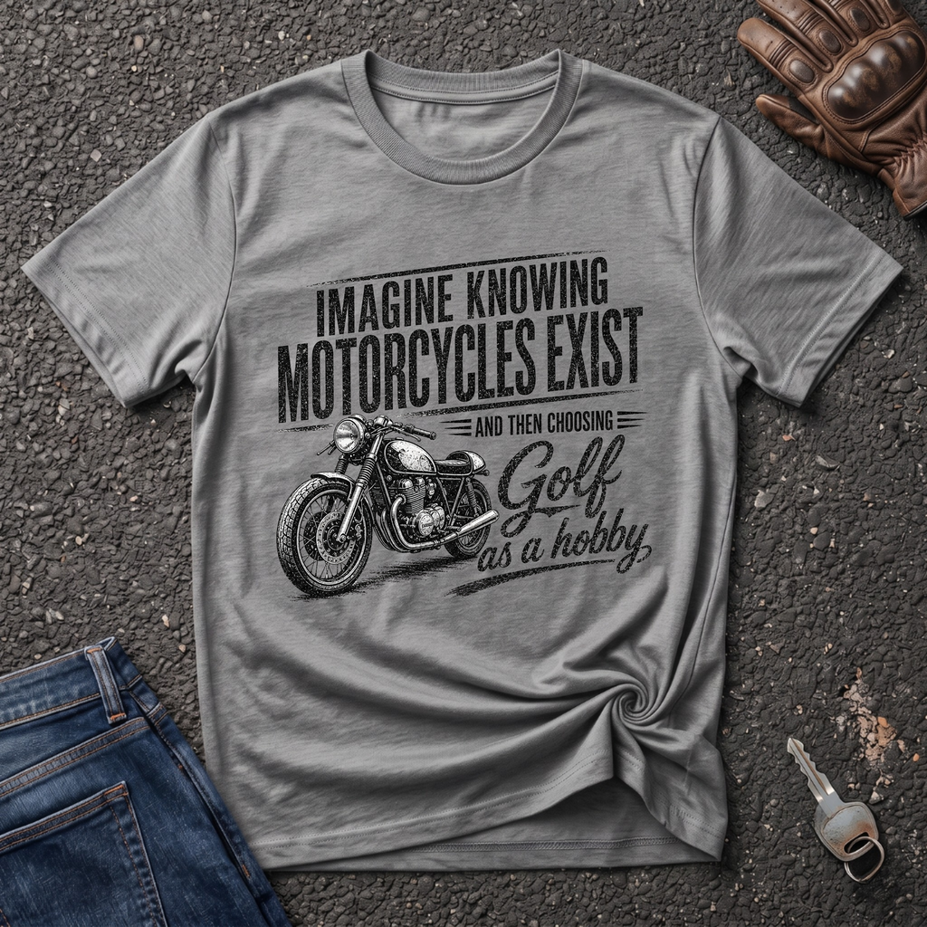 Motorcycle Golf Black T-shirt