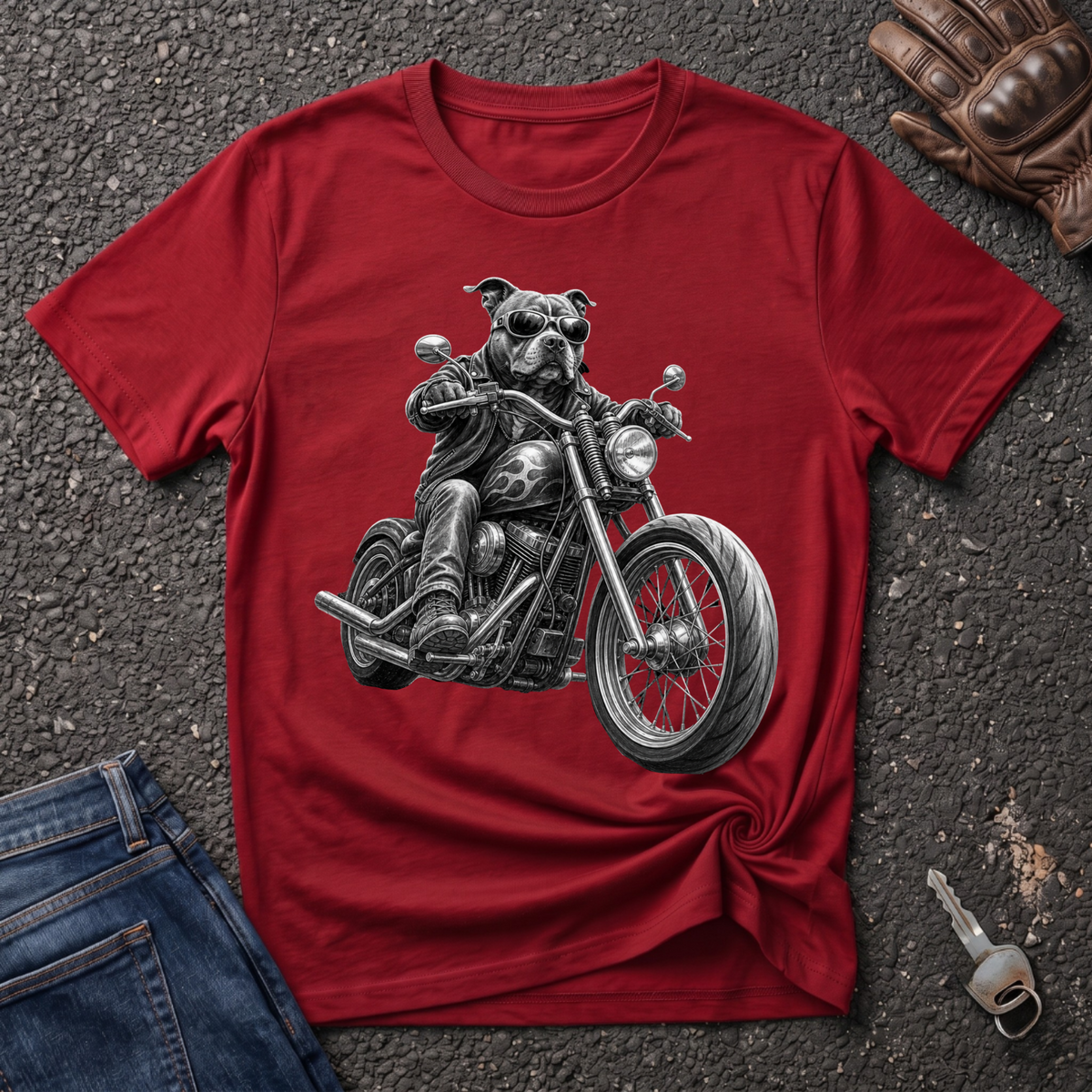 Pitbull Biker T-shirt